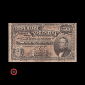 ARGENTINA 1895 50 CENTAVOS CAJA DE CONVERSION (FRACCIONARIOS) COL#053