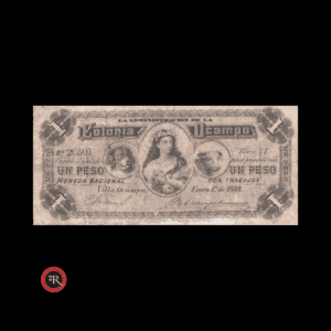 CHACO ARGENTINA 1 PESO 1888 (COLONIA OCAMPO) BAU#CHA1a