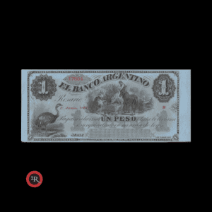 ROSARIO ARGENTINA 1 PESO 1867 (REMANENTE) BAU# sfe116rl