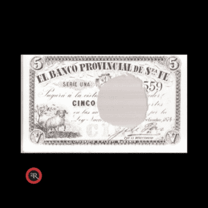 SANTA FE ARGENTINA 5 CENTAVOS 1874 (BANCO PROVINCIAL DE SANTA FE) BAU#sfe200b