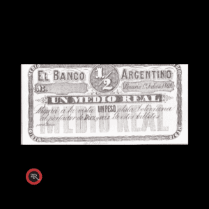 ARGENTINA 1/2 REAL 1869 (REMANENTE) BAU# sfe125b