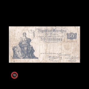 ARGENTINA (BILLETES MACROS) 50 CENTAVOS 1900 BOT#1402 COL# 308b