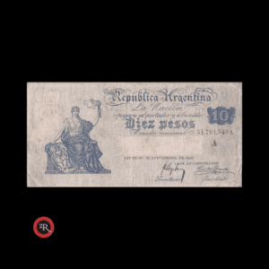 ARGENTINA 10 PESOS 1917 (CAJA DE CONVERSION) BOT#1614 COL#370f