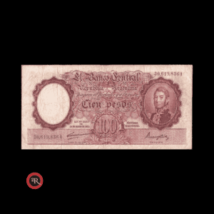 ARGENTINA 100 PESOS 1949 BOT#2038 COL#490a