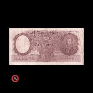 ARGENTINA 100 PESOS 1943 BOT#2030 COL#487a