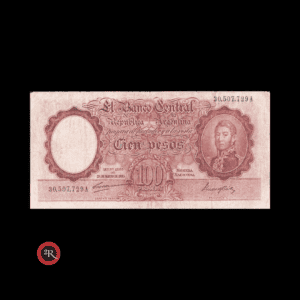 ARGENTINA 100 PESOS 1949 BOT#2037 COL#489c