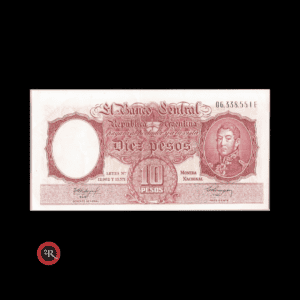 ARGENTINA 10 PESOS 1960 BOT#1965 COL#463c