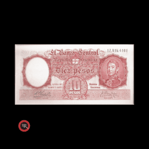 ARGENTINA 10 PESOS 1960 BOT#1967 COL#464a