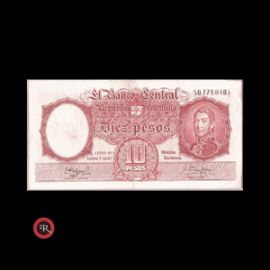 ARGENTINA 10 PESOS 1960 BOT#1969 COL#465a