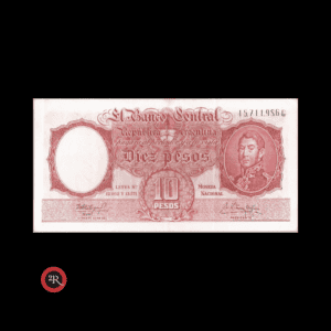 ARGENTINA 10 PESOS 1961 BOT#1971 COL#465e