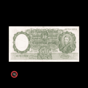 ARGENTINA 50 PESOS 1960 BOT#2001 COL#477a