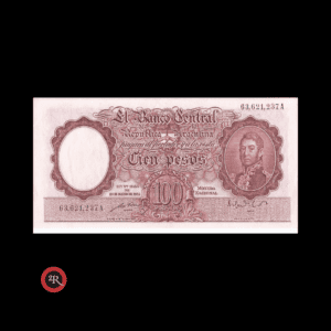 ARGENTINA 100 PESOS 1952 BOT#2041 COL#490d