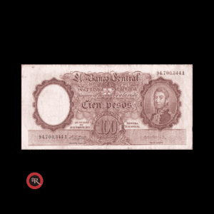 ARGENTINA 100 PESOS 1957 BOT#2048 COL#493b