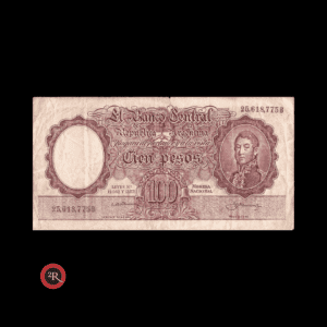 ARGENTINA 100 PESOS 1958 BOT#2051 COL#495a