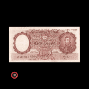 ARGENTINA 100 PESOS 1963 BOT#2063 COL#498b