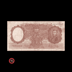 ARGENTINA 100 PESOS 1965 BOT#2069 COL#500c