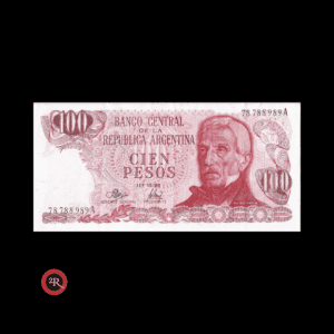 ARGENTINA 100 PESOS LEY 18188 1972 BOT#2388 COL#632a