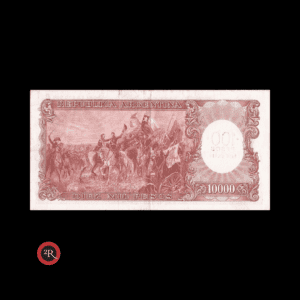 ARGENTINA 10000 PESOS MONEDA NACIONAL RESELLADO A 100 PESOS LEY 18188  1969 BOT#2220 COL#556a