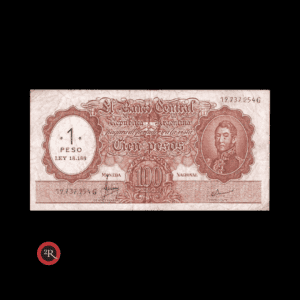 ARGENTINA 100 PESOS MONEDA NACIONAL RESELLADO A 1 PESO LEY 18188 1971 BOT#2203 COL# 551c