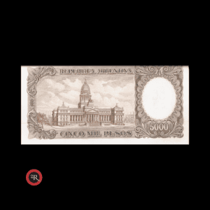 ARGENTINA 5000 PESOS MONEDA NACIONAL RESELLADO A 50 PESOS LEY 18188 1971 BOT#2218 COL#555c