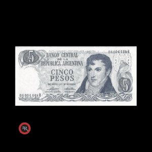 ARGENTINA 5 PESOS LEY 18188 1974 BOT#2330 COL#610a