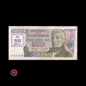 ARGENTINA 50000 AUSTRALES (TRANSITORIO) 1989 BOT#2884 COL#732a