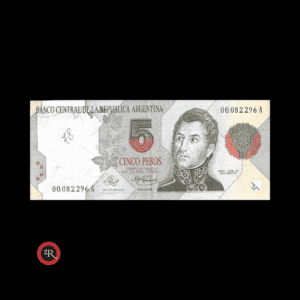 ARGENTINA 5 PESOS CONVERTIBLES 1° DISEÑO 1992 BOT#3024 COL#739a