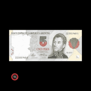 ARGENTINA 5 PESOS CONVERTIBLES 1° DISEÑO 1992 BOT#3024 COL#739a