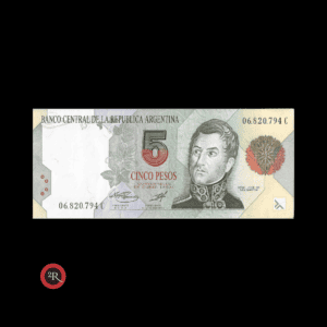 ARGENTINA 5 PESOS CONVERTIBLES 1° DISEÑO 1996 BOT#3034 COL#741c