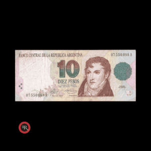 ARGENTINA 10 PESOS CONVERTIBLES 1° DISEÑO 1992 BOT#3037 COL#742a