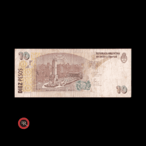 ARGENTINA 10 PESOS 1998 CONVERTIBLES 2º DISEÑO CON LEYENDA BOT#3401 COL#773a