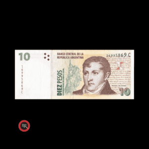 ARGENTINA 10 PESOS 2000 CONVERTIBLES 2º DISEÑO CON LEYENDA BOT#3405 COL#773e