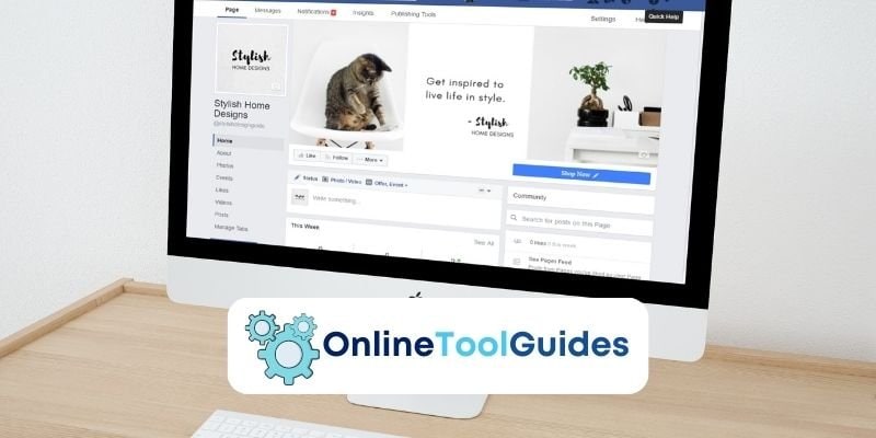 Maximizing Your Advertising Budget: A Comprehensive Guide to Types of Facebook Ads Campaigns. Computer with Facebook Page on it and OnlineToolguides Logo on the bottom