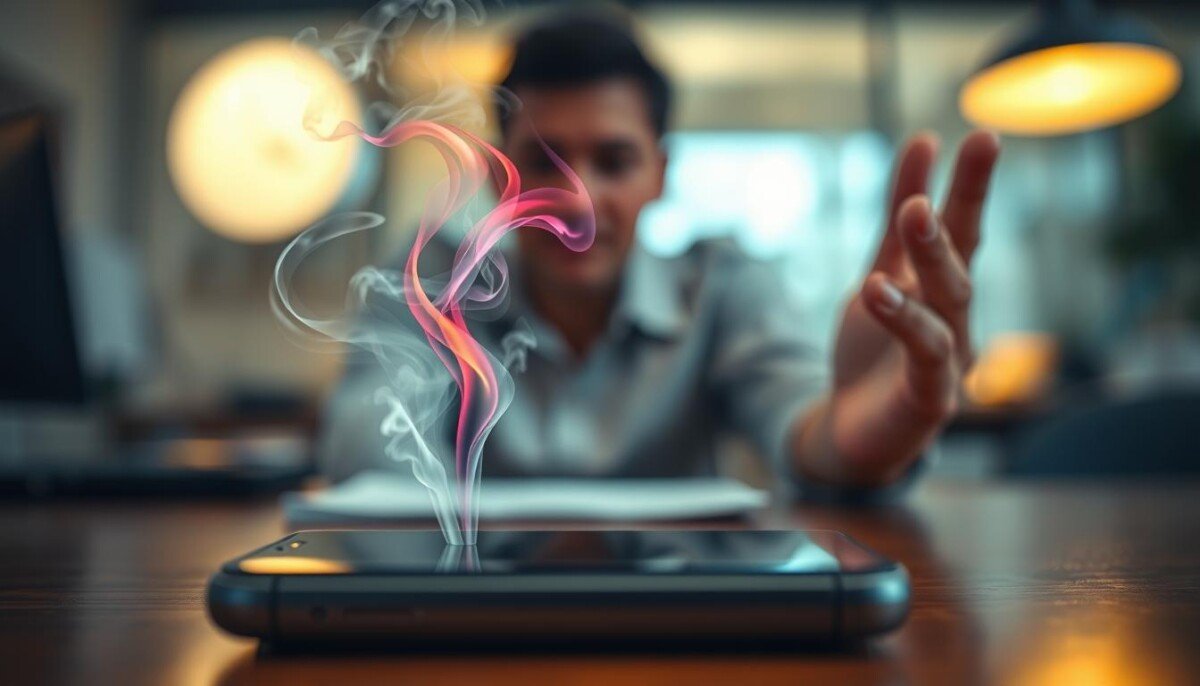 phone smells like burning