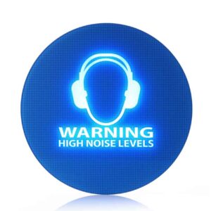 The Pulsar SafeEar Noise-activated Warning Sign displaying “Warning High Sound Levels” message