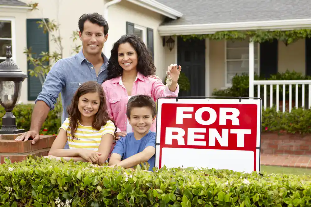 family rents new home