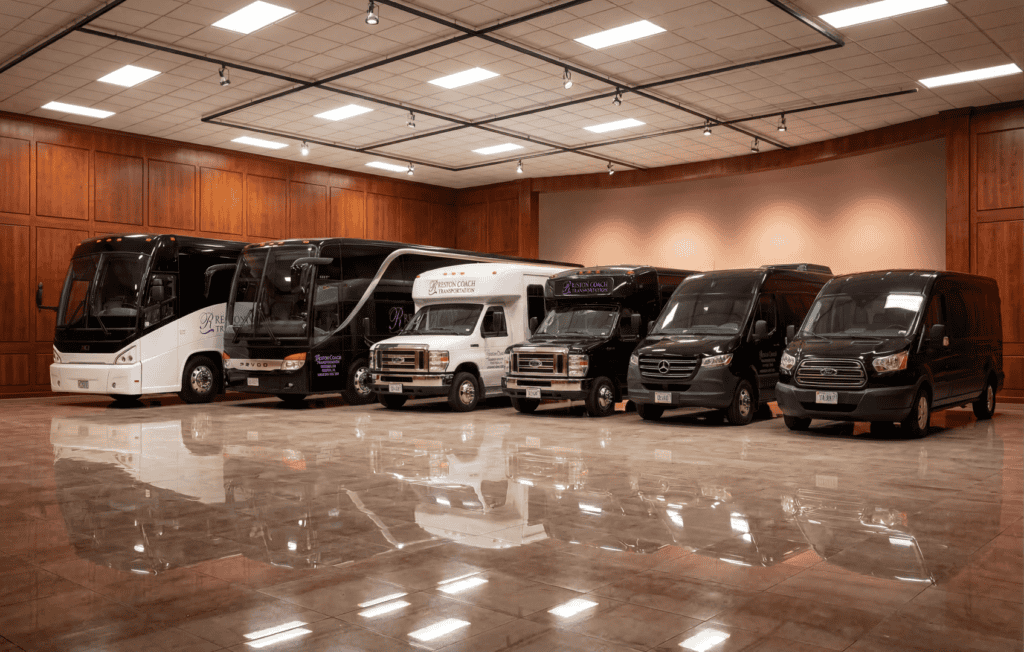 Reston Coach Charter bus, shuttle buses and van fleet in DC, MD & Northern VA