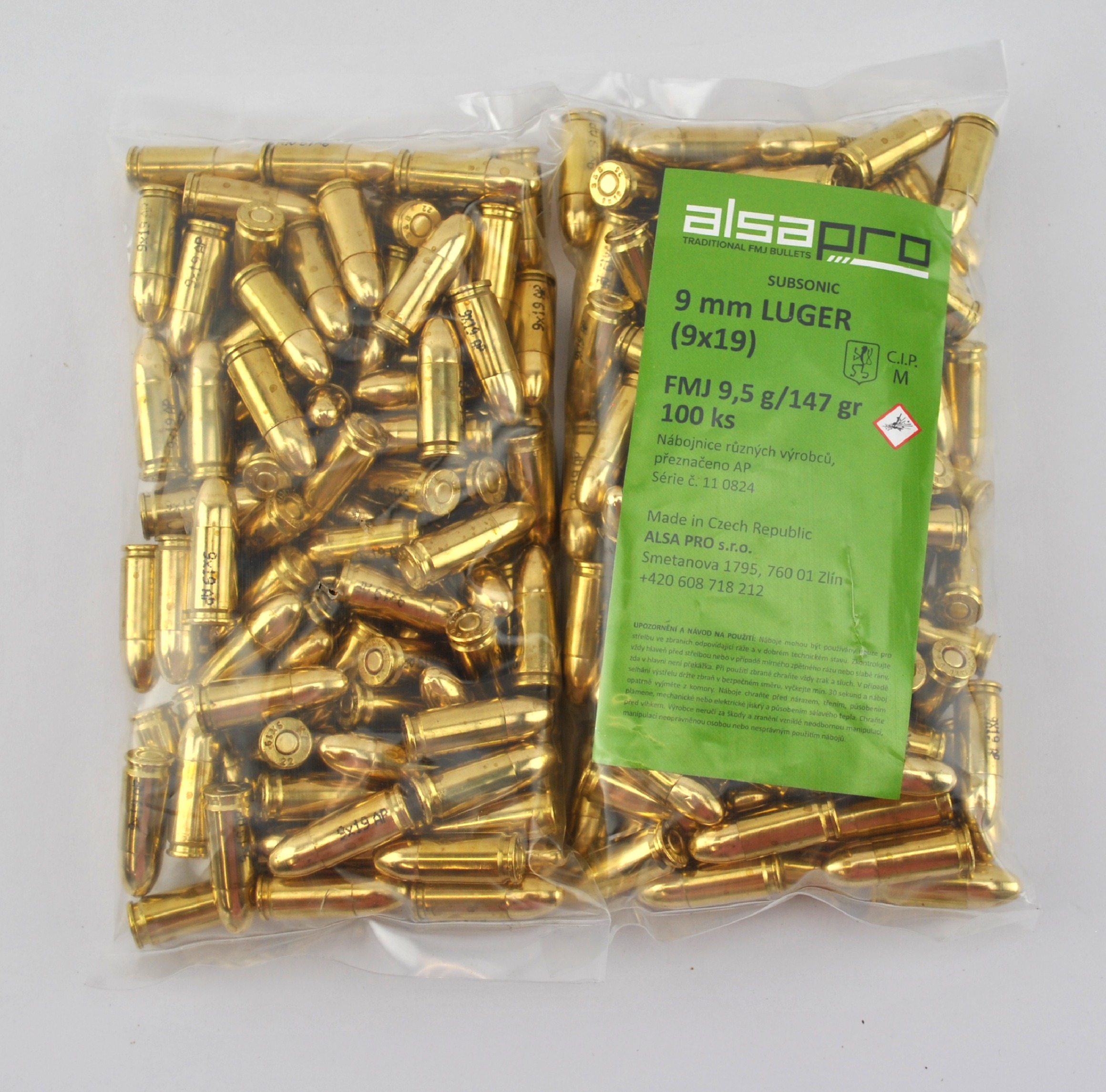 Alsa Pro Cartr. 9mm Luger (9x19) 147gr FMJ subsonic