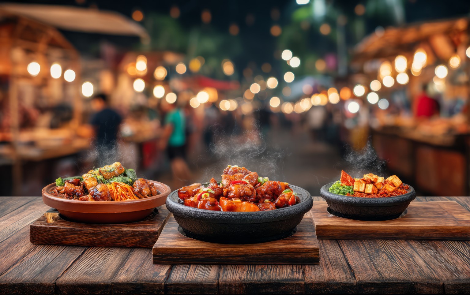 Three Delicious Cups of Hot Chicken Stone Feast at Night Market Venue