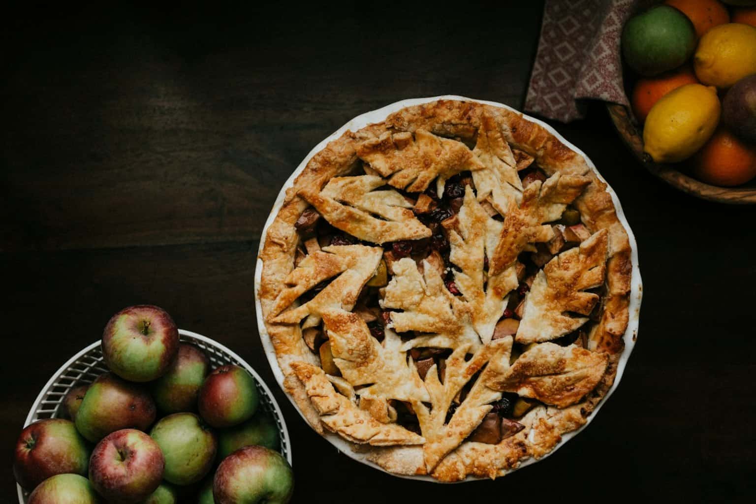 Rustic fruit galette dessert on a white plate