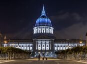 SF City Hall Lights Up for First Night of Hanukkah 2024