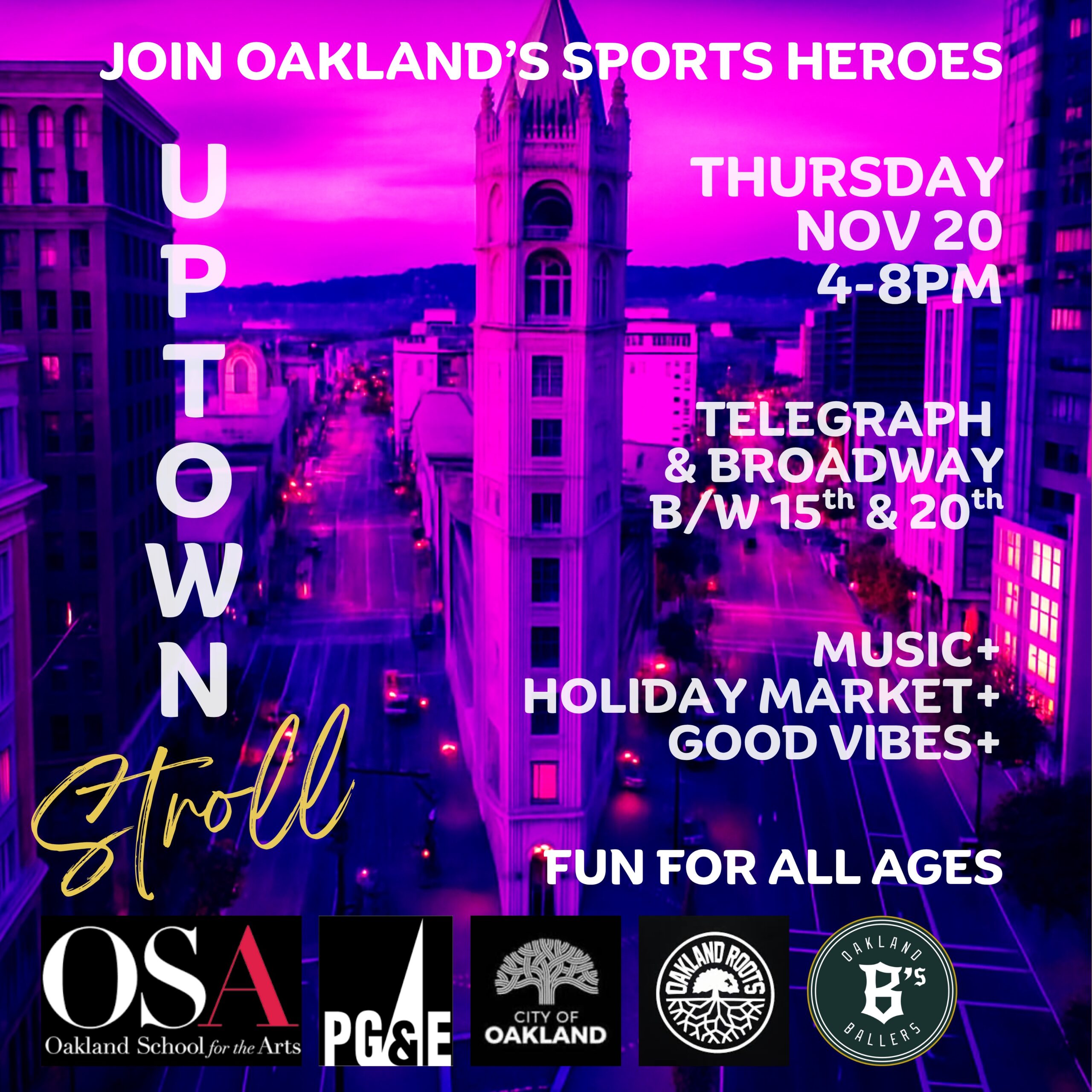 Oakland Uptown Stroll + Holiday Market (Telegraph & Broadway)