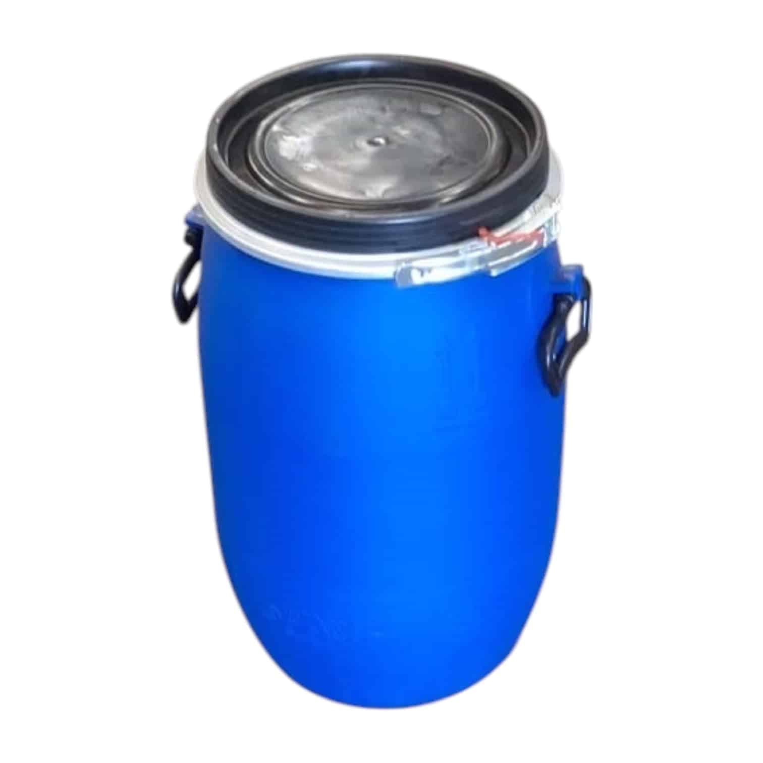 vaten 30l kunststof dekselvat un blauw met handvaten kv005