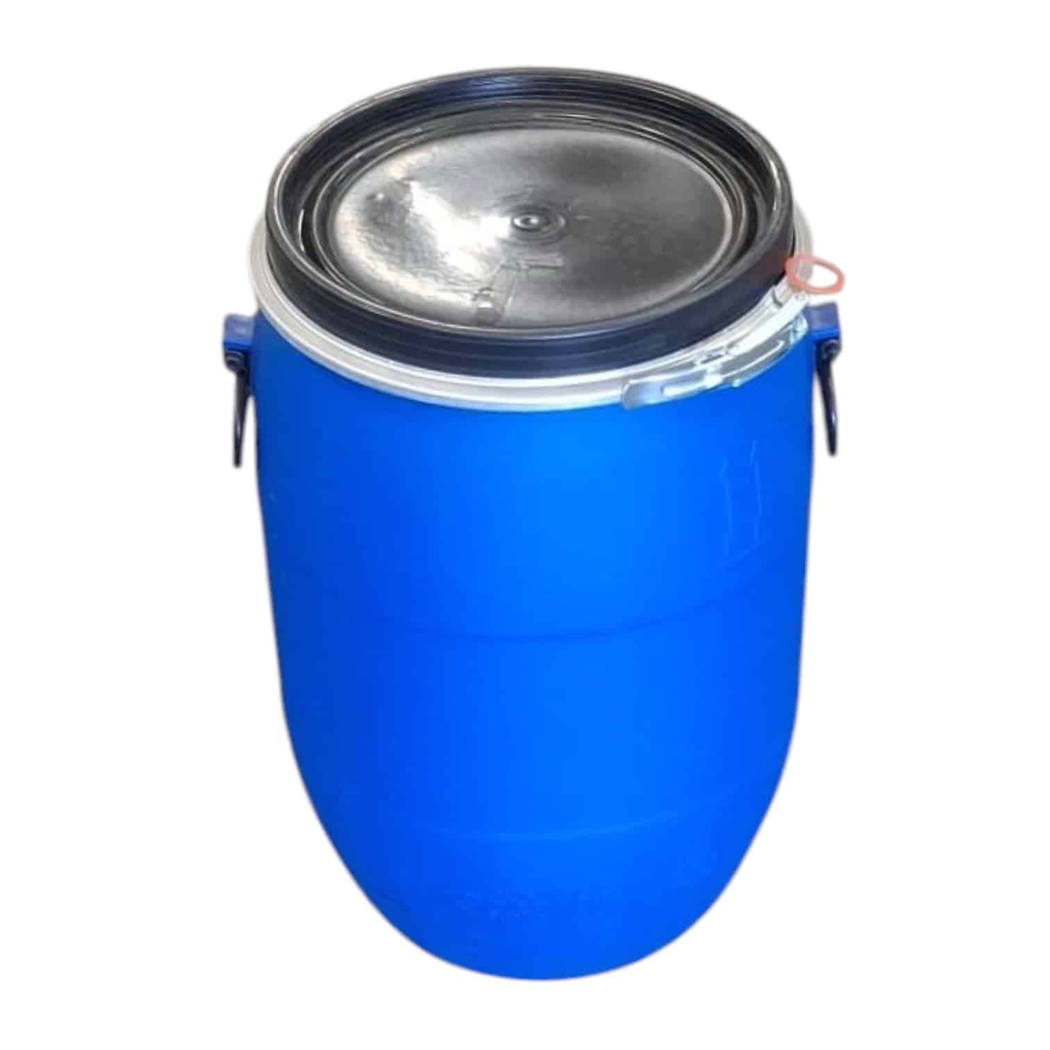 vaten 60l kunststof dekselvat un blauw met handvaten kv006