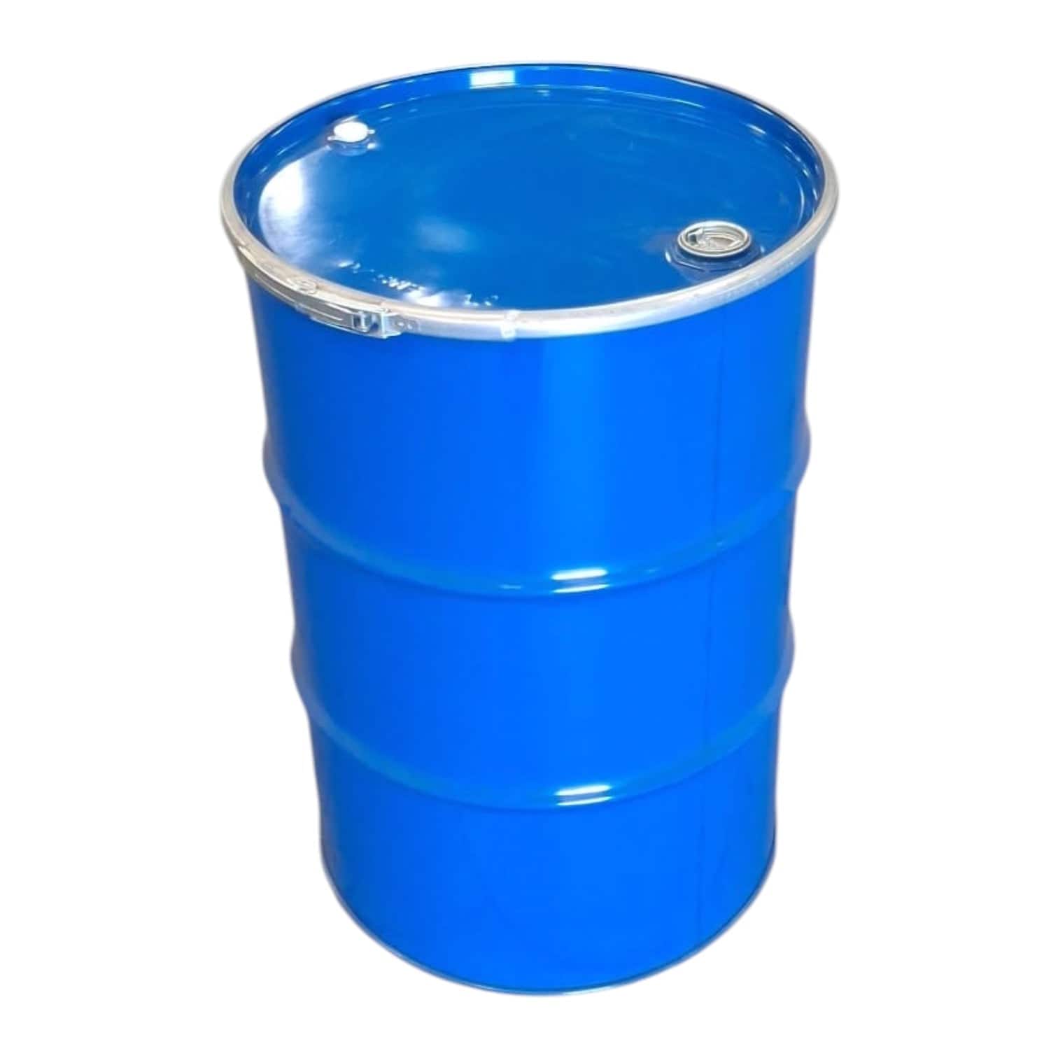 vaten 200l staal dekselvat un blauw sv006