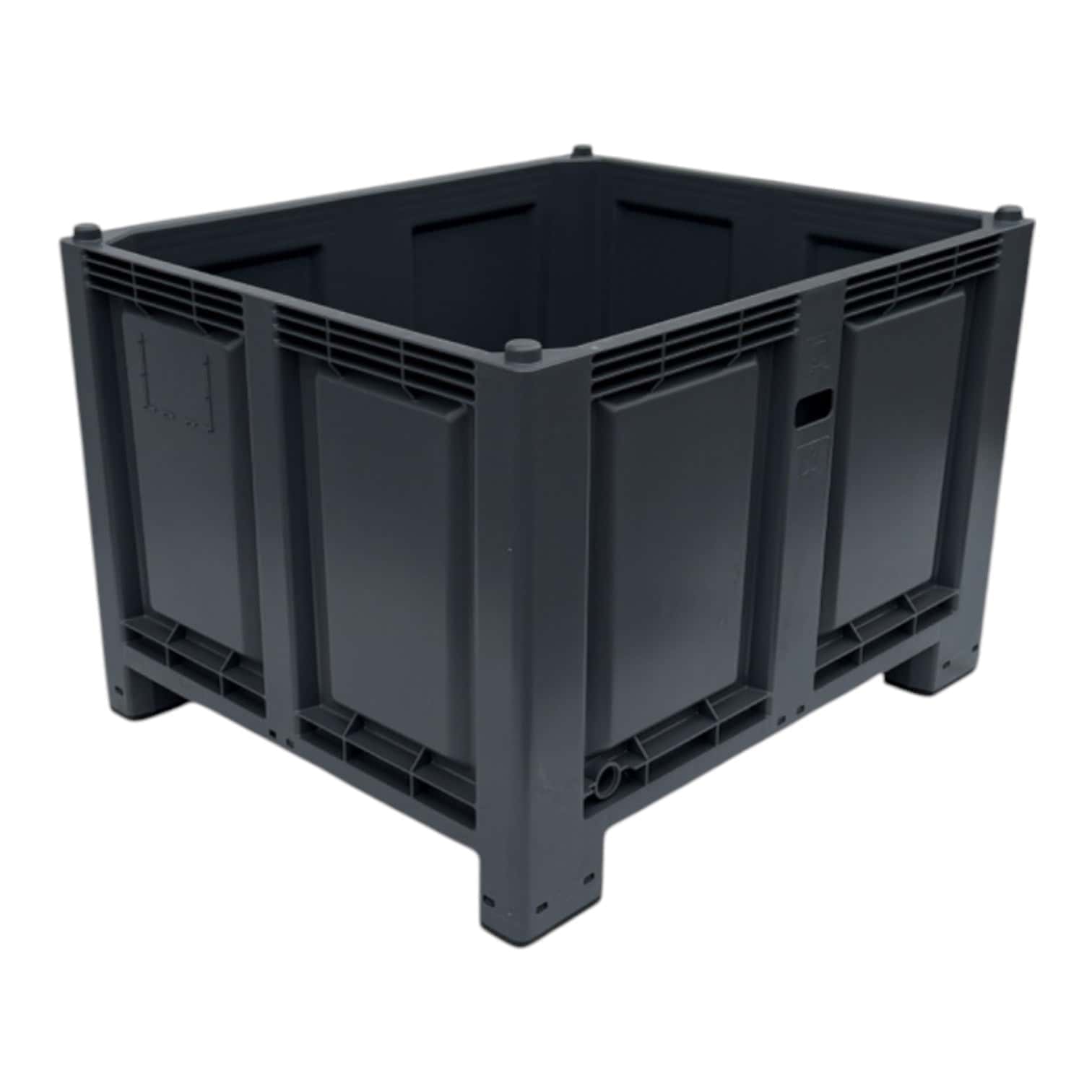 kunststof palletbox pb011 nieuw zwart 1200 x 1000 x 830 mm