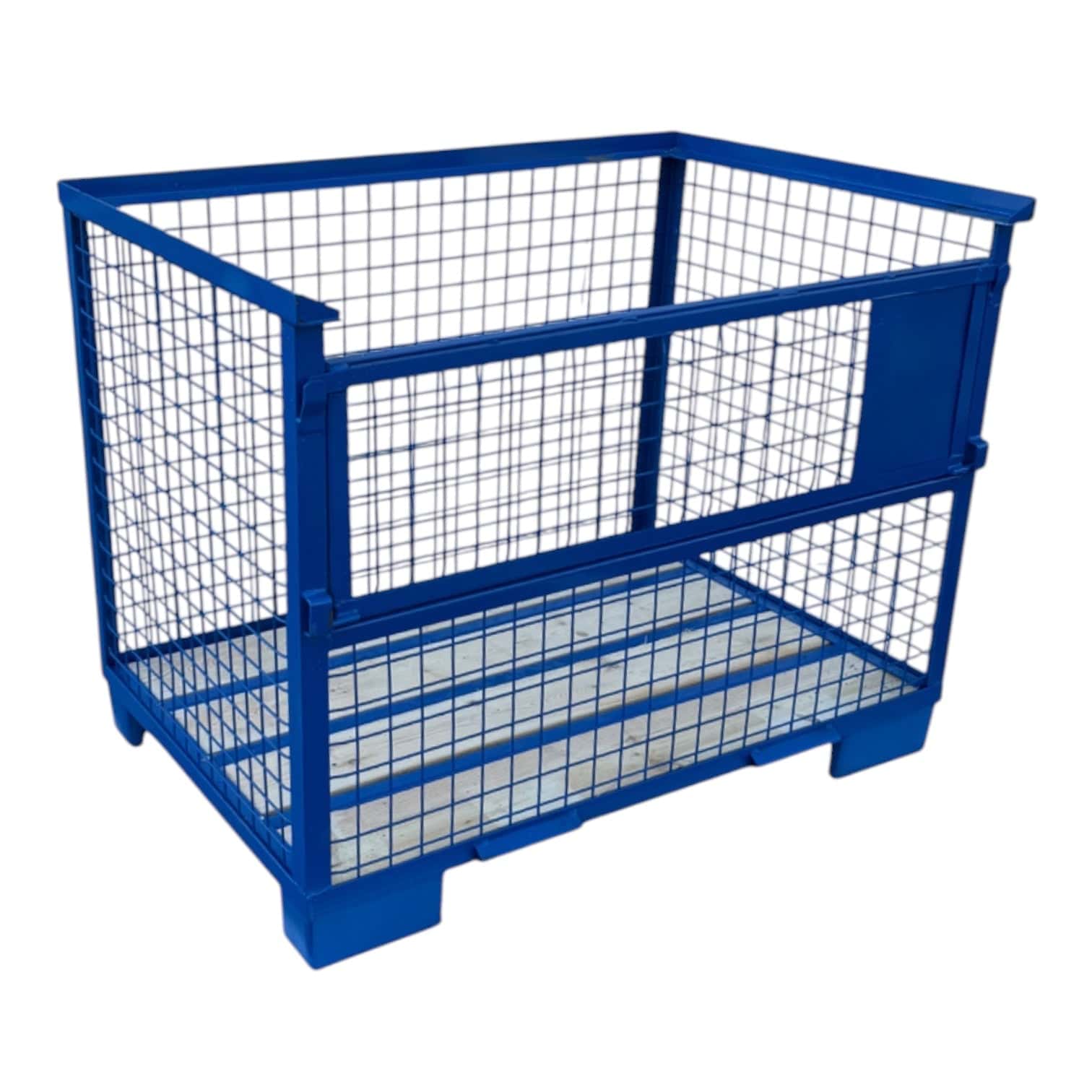 gitterbox gb006 hout met staal nieuw blauw 1240 x 835 x 970 mm