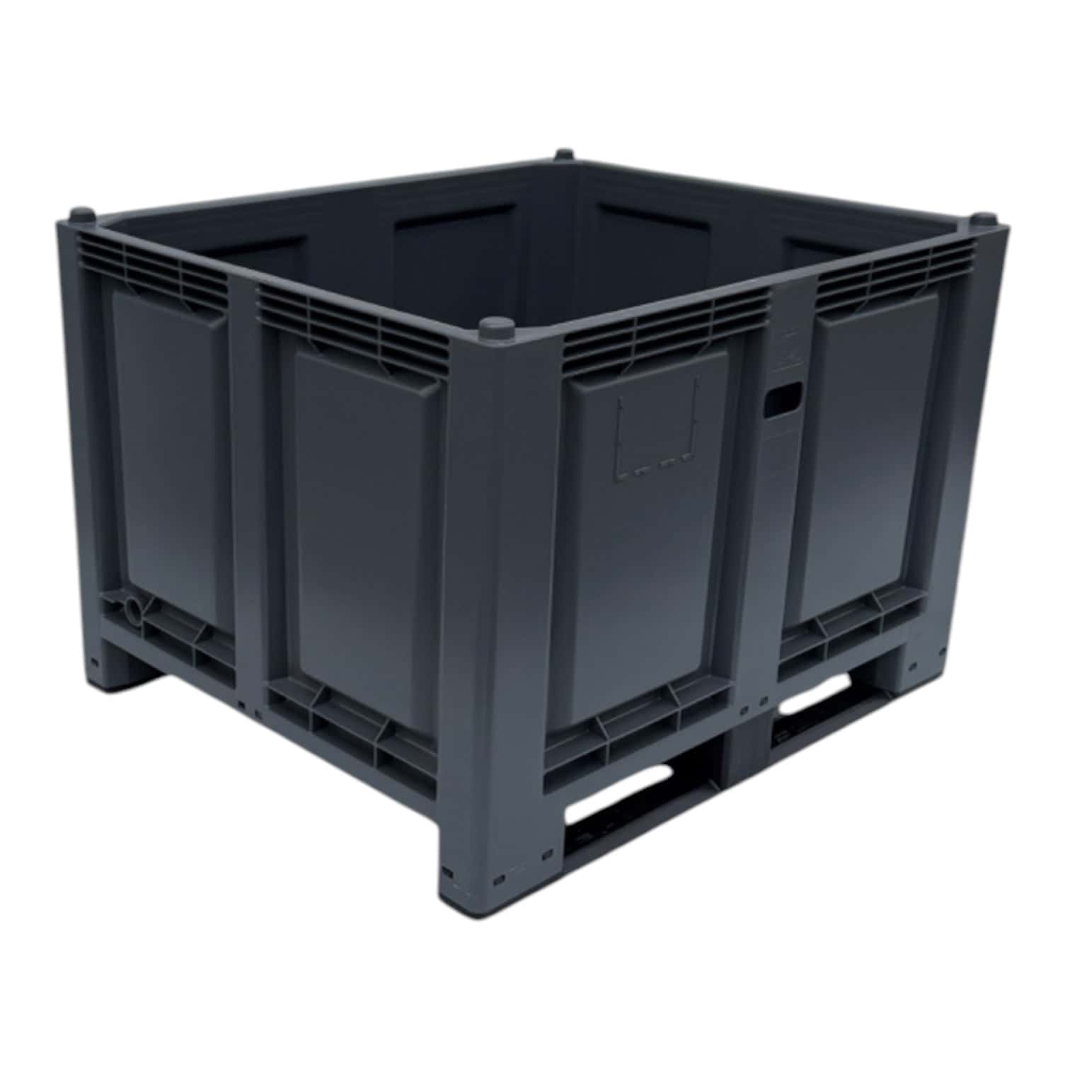 kunststof palletbox pb010 nieuw zwart 1200 x 1000 x 830 mm