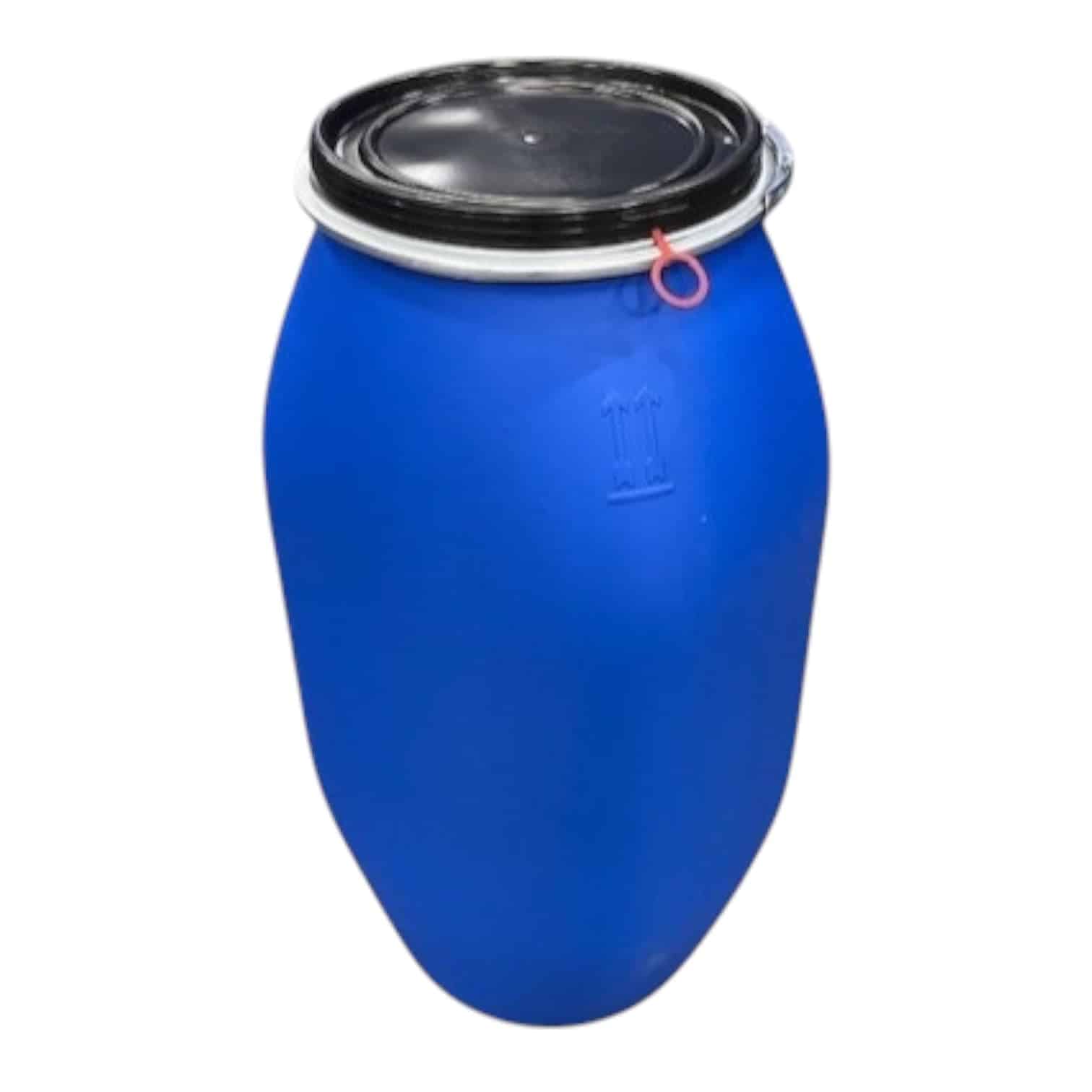 vaten 120l kunststof met deksel blauw kv002