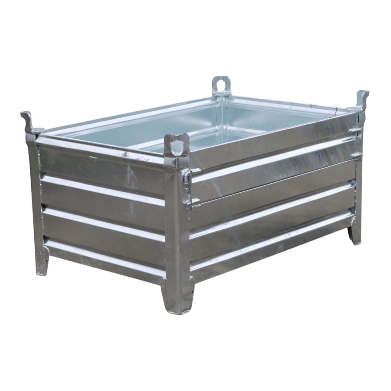 verzinkte stapelbak xl met 1 klep goed stapelbaar 1200 x 1000 x 670 mm